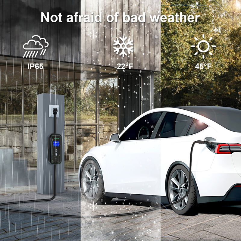 40Amp Level 2 EV Charger for J1772 or NACS (Tesla) EV |  25/30/40/50ft | 240V (HDEV0101A)