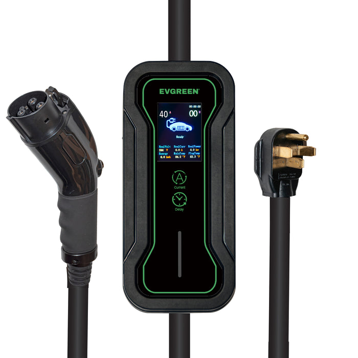 40Amp Level 2 Portable EV Charger for J1772 or NACS (Tesla) EV | 25/30/40/50ft | 240V (HDEV0104A)