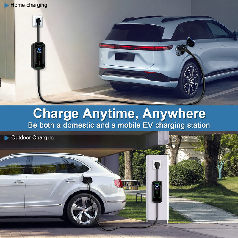 40Amp Level 2 Portable EV Charger for J1772 or NACS (Tesla) EV | 25/30/40/50ft | 240V (HDEV0104A)