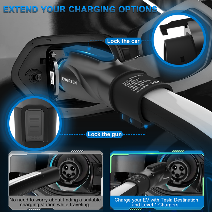 Tesla (NACS) to J1772 EVs Charging Adapter | 250V | 60Amp