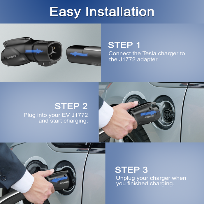 Tesla (NACS) to J1772 EVs Charging Adapter | 250V | 60Amp