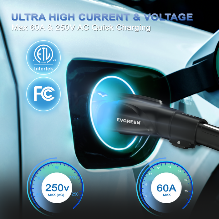 Tesla (NACS) to J1772 EVs Charging Adapter | 250V | 60Amp